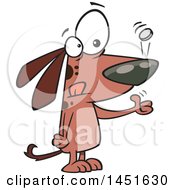 Clipart Graphic Of A Cartoon Dog Flipping A Coin Royalty Free Vector Illustration