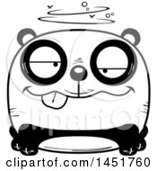 Clipart Graphic Of A Cartoon Black And White Drunk Panda Character Mascot Royalty Free Vector Illustration