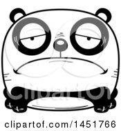 Clipart Graphic Of A Cartoon Black And White Sad Panda Character Mascot Royalty Free Vector Illustration