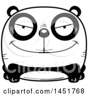 Poster, Art Print Of Cartoon Black And White Sly Panda Character Mascot