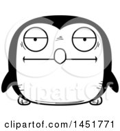 Clipart Graphic Of A Cartoon Black And White Bored Penguin Bird Character Mascot Royalty Free Vector Illustration