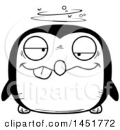 Clipart Graphic Of A Cartoon Black And White Drunk Penguin Bird Character Mascot Royalty Free Vector Illustration
