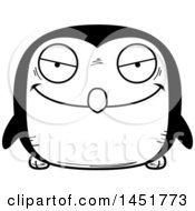 Clipart Graphic Of A Cartoon Black And White Evil Penguin Bird Character Mascot Royalty Free Vector Illustration