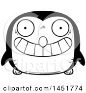 Clipart Graphic Of A Cartoon Black And White Grinning Penguin Bird Character Mascot Royalty Free Vector Illustration