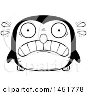Poster, Art Print Of Cartoon Black And White Scared Penguin Bird Character Mascot