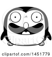 Clipart Graphic Of A Cartoon Black And White Happy Penguin Bird Character Mascot Royalty Free Vector Illustration