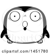 Poster, Art Print Of Cartoon Black And White Surprised Penguin Bird Character Mascot