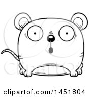 Poster, Art Print Of Cartoon Black And White Lineart Surprised Mouse Character Mascot