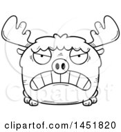 Poster, Art Print Of Cartoon Black And White Lineart Mad Moose Character Mascot