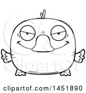 Poster, Art Print Of Cartoon Black And White Lineart Sly Duck Character Mascot