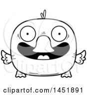 Poster, Art Print Of Cartoon Black And White Lineart Smiling Duck Character Mascot