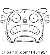 Poster, Art Print Of Cartoon Black And White Lineart Scared Dog Character Mascot