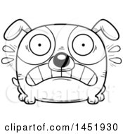 Poster, Art Print Of Cartoon Black And White Lineart Scared Dog Character Mascot