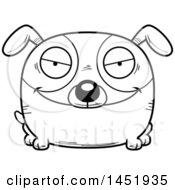 Poster, Art Print Of Cartoon Black And White Lineart Evil Dog Character Mascot
