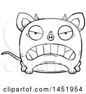 Cartoon Black And White Lineart Mad Chupacabra Character Mascot