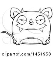 Cartoon Black And White Lineart Sly Chupacabra Character Mascot