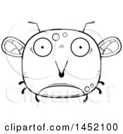 Poster, Art Print Of Cartoon Black And White Lineart Surprised Mosquito Character Mascot