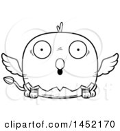Poster, Art Print Of Cartoon Black And White Lineart Surprised Griffin Character Mascot