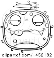 Poster, Art Print Of Cartoon Black And White Lineart Drunk Germ Character Mascot
