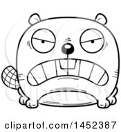 Poster, Art Print Of Cartoon Black And White Lineart Mad Beaver Character Mascot