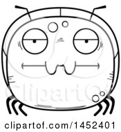Clipart Graphic Of A Cartoon Black And White Lineart Bored Ant Character Mascot Royalty Free Vector Illustration