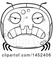 Clipart Graphic Of A Cartoon Black And White Lineart Mad Ant Character Mascot Royalty Free Vector Illustration