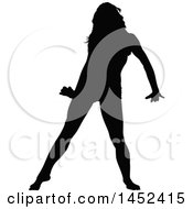 Poster, Art Print Of Black Silhouetted Woman Dancing