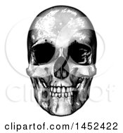Poster, Art Print Of Black And White Engraved Human Skull