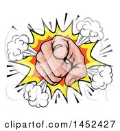 Poster, Art Print Of Cartoon Caucasian Hand Pointing Outwards In A Comic Burst