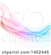 Clipart Of A Flowing Colorful Wave On A White Background Royalty Free Vector Illustration