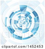 Clipart Of A Blue Techno Tunnel Background Royalty Free Vector Illustration