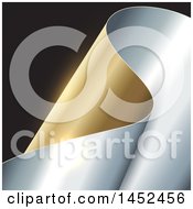 Poster, Art Print Of Curving Gold And Silver Scroll On Black