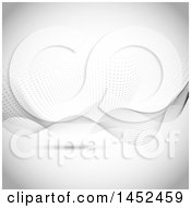 Clipart Of A Grayscale Halftone Dot Wave Background Royalty Free Vector Illustration