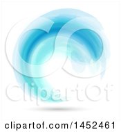 Poster, Art Print Of Blue Watercolor Wave On A Shaded Background