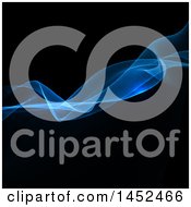Clipart Of A Blue Electric Wave On Black Royalty Free Vector Illustration