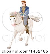 Handsome Prince Riding A White Horse