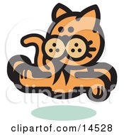 Poster, Art Print Of Orange Cat Running And Looking Back