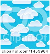 Poster, Art Print Of Seamless Background Of White Clouds In A Blue Sky
