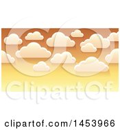 Poster, Art Print Of Background Of White Clouds In An Orange Sunset Sky