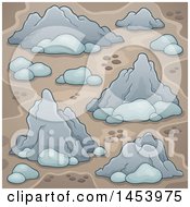 Clipart Of A Background Of Rocks And Stones Royalty Free Vector Illustration by visekart