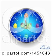 Poster, Art Print Of 3d Easter Egg Wall Clock With Text On Off White