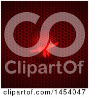 Clipart Of A Red Easter Egg And Ribbon Blending In With A Metal Texture Royalty Free Vector Illustration