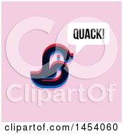 Poster, Art Print Of Glitch Effect Quacking Duck Icon On Pink