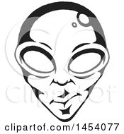 Poster, Art Print Of Black And White Sketched Alien Face