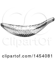 Clipart Of A Black And White Sketched Banana Royalty Free Vector Illustration