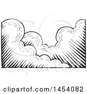 Poster, Art Print Of Black And White Sketched Background Of Clouds