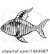 Poster, Art Print Of Black And White Sketched Fish