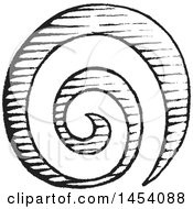 Clipart Of A Black And White Sketched Spiral Galaxy Royalty Free Vector Illustration