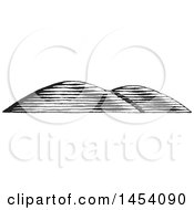 Clipart Of A Black And White Sketched Hilly Landscape Royalty Free Vector Illustration by cidepix