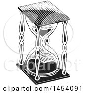 Clipart Of A Black And White Sketched Hourglass Royalty Free Vector Illustration by cidepix